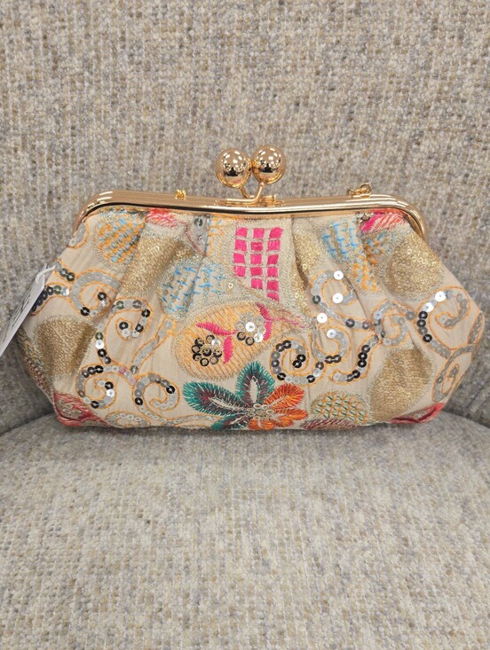 Haute Hippie Handbags - Haute Hippie Embroidered Sequin Floral Clutch Handbag